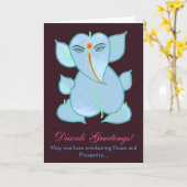 Mooie traditionele Diwali groeten Kaart (Gele Bloem)