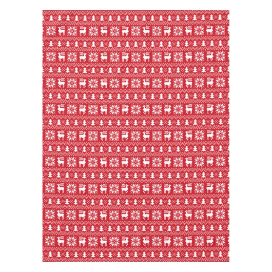 Mooie traditionele Kerstmis rode trui patroon Tafelkleed (Voorkant)