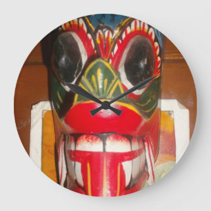 Mooie traditionele Sri Lankaanse vuurmaskerkunst   Grote Klok