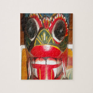 Mooie traditionele Sri Lankaanse vuurmaskerkunst Legpuzzel