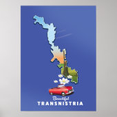 Mooie Transnistrië kaart Poster (Voorkant)