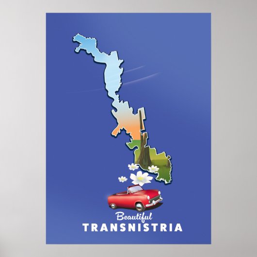 Mooie Transnistrië kaart Poster (Voorkant)