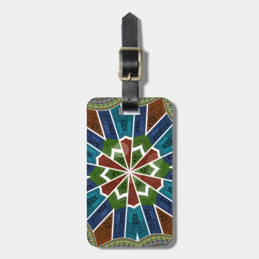 Mooie trendy Aziatische Textiel Design Art Print Bagagelabel (Voorkant verticaal)