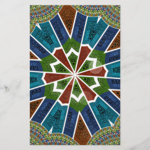 Mooie trendy Aziatische Textiel Design Art Print Briefpapier