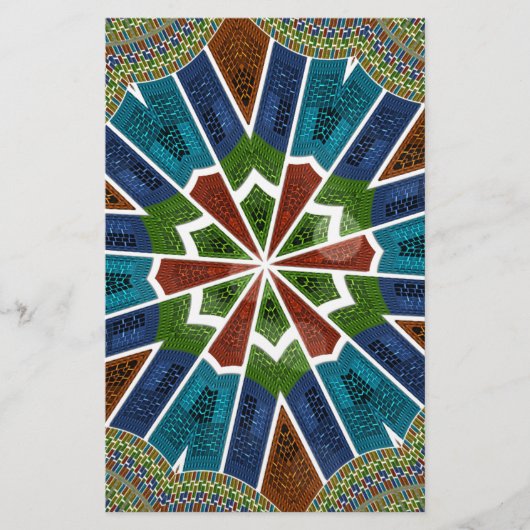 Mooie trendy Aziatische Textiel Design Art Print Briefpapier (Voorkant)