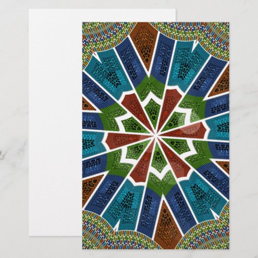 Mooie trendy Aziatische Textiel Design Art Print Briefpapier (Voorkant / Achterkant)