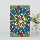 Mooie trendy Aziatische Textiel Design Art Print Briefpapier (Staand voorkant)