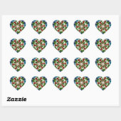 Mooie trendy Aziatische Textiel Design Art Print Hart Sticker (Vel)