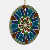 Mooie trendy Aziatische Textiel Design Art Print Keramisch Ornament (Rechts)