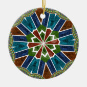 Mooie trendy Aziatische Textiel Design Art Print Keramisch Ornament (Voorkant)