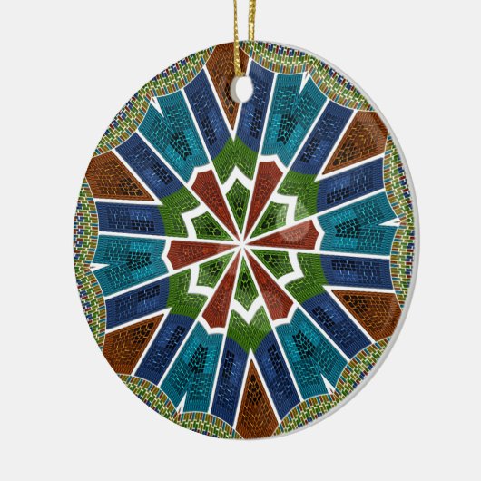Mooie trendy Aziatische Textiel Design Art Print Keramisch Ornament (Links)