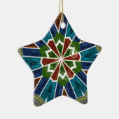 Mooie trendy Aziatische Textiel Design Art Print Keramisch Ornament (Rechts)