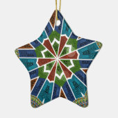 Mooie trendy Aziatische Textiel Design Art Print Keramisch Ornament (Links)