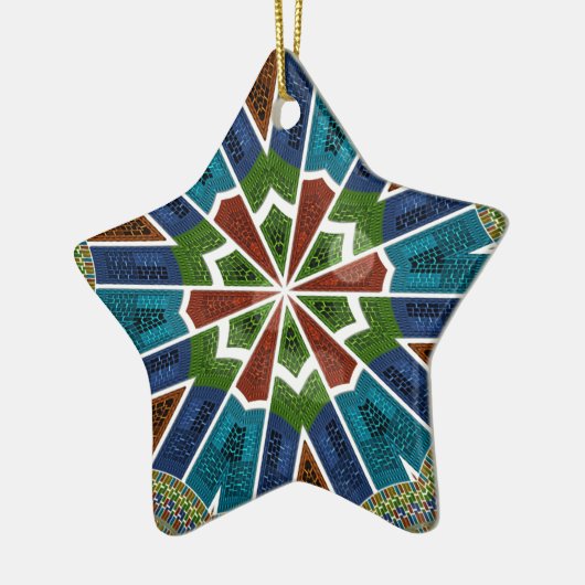 Mooie trendy Aziatische Textiel Design Art Print Keramisch Ornament (Links)