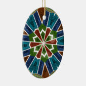 Mooie trendy Aziatische Textiel Design Art Print Keramisch Ornament (Rechts)