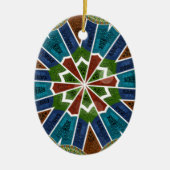 Mooie trendy Aziatische Textiel Design Art Print Keramisch Ornament (Voorkant)