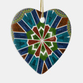 Mooie trendy Aziatische Textiel Design Art Print Keramisch Ornament (Rechts)