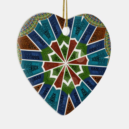 Mooie trendy Aziatische Textiel Design Art Print Keramisch Ornament (Rechts)