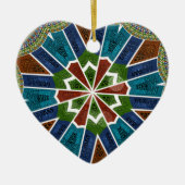 Mooie trendy Aziatische Textiel Design Art Print Keramisch Ornament (Voorkant)