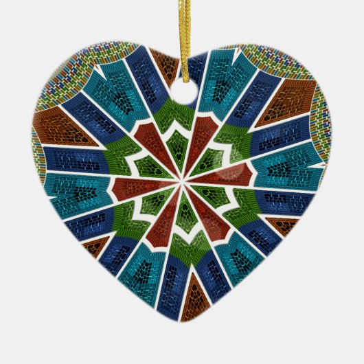 Mooie trendy Aziatische Textiel Design Art Print Keramisch Ornament (Voorkant)