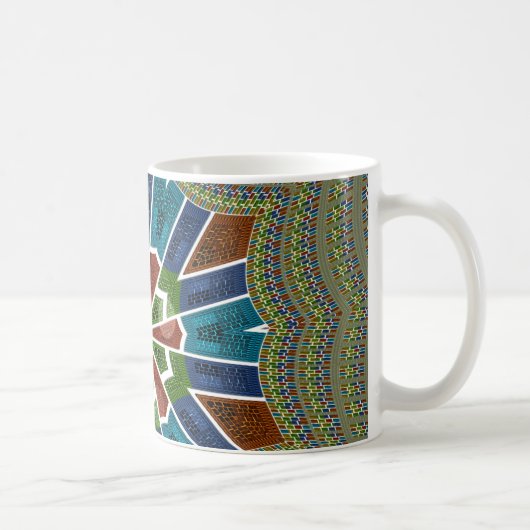 Mooie trendy Aziatische Textiel Design Art Print Koffiemok (Rechts)