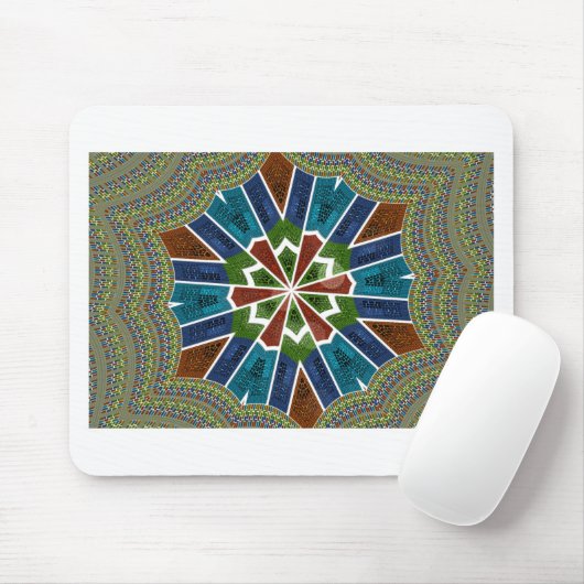 Mooie trendy Aziatische Textiel Design Art Print Muismat (Met muis)