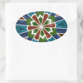 Mooie trendy Aziatische Textiel Design Art Print Ovale Sticker (Tas)