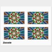 Mooie trendy Aziatische Textiel Design Art Print Rechthoekige Sticker (Vel)