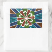 Mooie trendy Aziatische Textiel Design Art Print Rechthoekige Sticker (Tas)