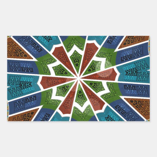 Mooie trendy Aziatische Textiel Design Art Print Rechthoekige Sticker (Voorkant)