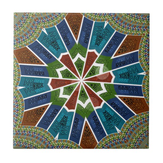 Mooie trendy Aziatische Textiel Design Art Print Tegeltje (Voorkant)