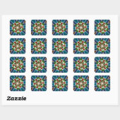 Mooie trendy Aziatische Textiel Design Art Print Vierkante Sticker (Vel)