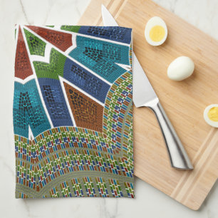 Mooie trendy Aziatische textielontwerp kunstprint Theedoek