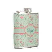 Mooie trendy  florale en flamingvogels heupfles (Rechts)