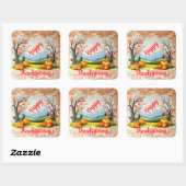 Mooie Trendy Gelukkig Thanksgiving Herfst Vierkante Sticker (Vel)