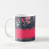 Mooie trendy girale  monogram florale koffiemok (Links)