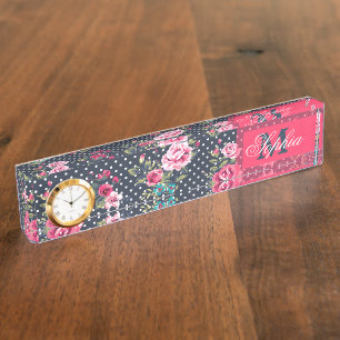 Mooie trendy girale  monogram rozen naambordje