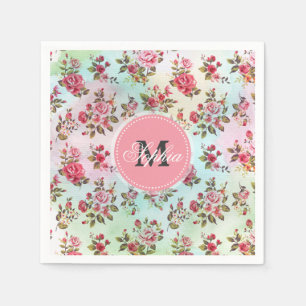 Mooie trendy girale  monogram rozen servet