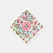 Mooie trendy girale  monogram rozen servet (Hoek)