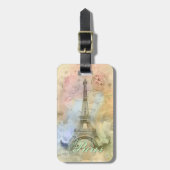 Mooie trendy girly  Eiffeltoren Frankrijk Bagagelabel (Voorkant verticaal)