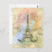Mooie trendy girly  Eiffeltoren Frankrijk Briefkaart (Voorkant / Achterkant)