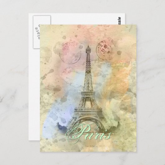 Mooie trendy girly  Eiffeltoren Frankrijk Briefkaart (Voorkant / Achterkant)