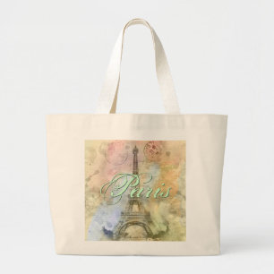Mooie trendy girly  Eiffeltoren Frankrijk Grote Tote Bag