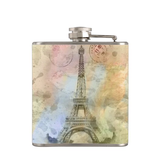 Mooie trendy girly  Eiffeltoren Frankrijk Heupfles (Achterkant)