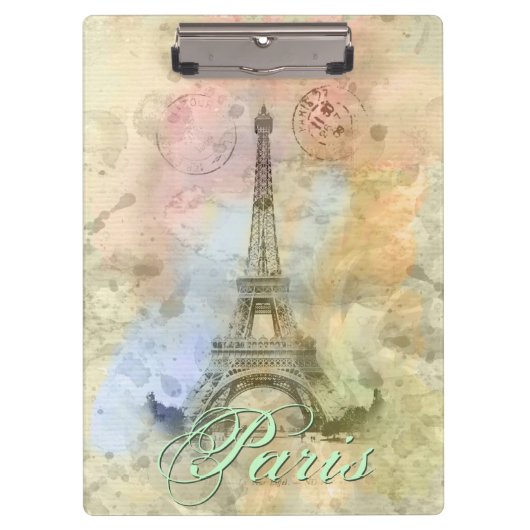 Mooie trendy girly  Eiffeltoren Frankrijk Klembord (Voorkant)