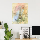 Mooie trendy girly  Eiffeltoren Frankrijk Poster (Thuiskantoor)