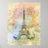 Mooie trendy girly Eiffeltoren Frankrijk Poster (Voorkant)