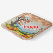 Mooie trendy Happy Thanksgiving Herfst Papieren Bordje (Gebogen)