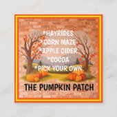 Mooie trendy Happy Thanksgiving Herfst Vierkante Visitekaartje (Voorkant)