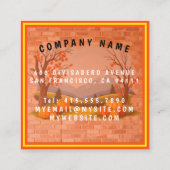 Mooie trendy Happy Thanksgiving Herfst Vierkante Visitekaartje (Achterkant)